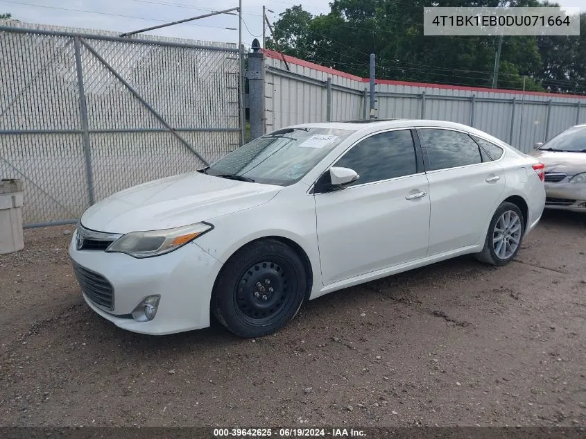 2013 Toyota Avalon VIN: 4T1BK1EB0DU071664 Lot: 39642625