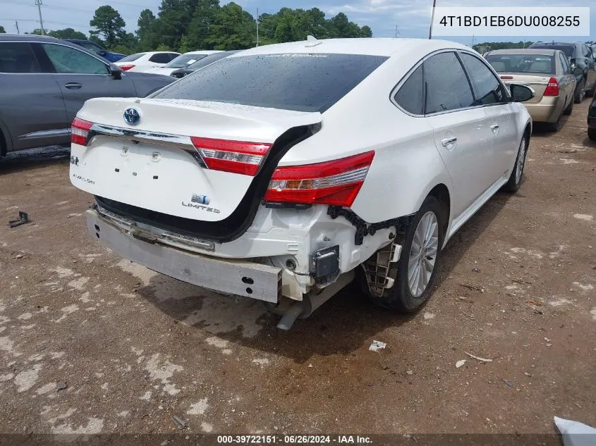 2013 Toyota Avalon Hybrid Limited VIN: 4T1BD1EB6DU008255 Lot: 39722151