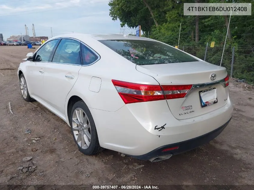 2013 Toyota Avalon Xle Touring VIN: 4T1BK1EB6DU012408 Lot: 39757407