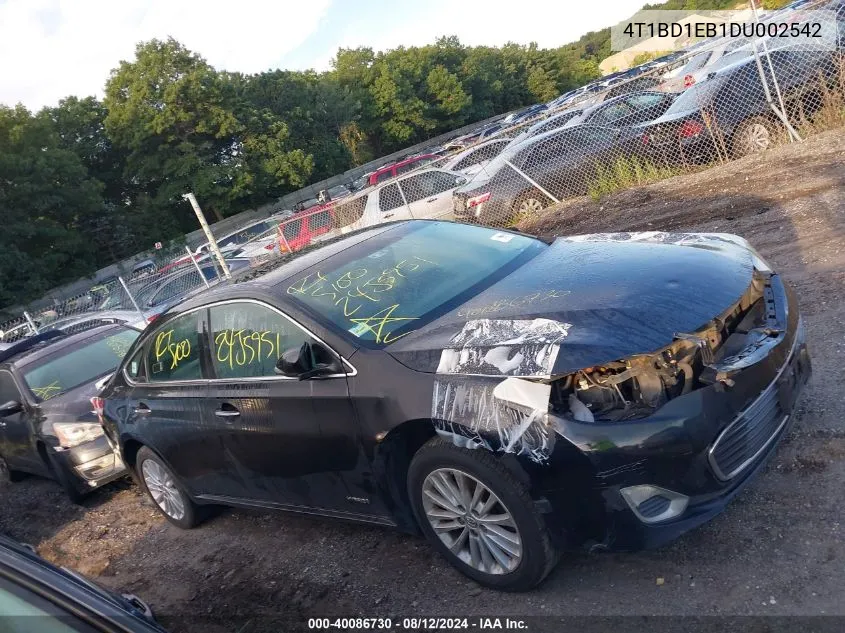 4T1BD1EB1DU002542 2013 Toyota Avalon Hybrid Xle Premium