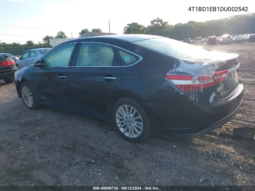 2013 Toyota Avalon Hybrid Xle Premium VIN: 4T1BD1EB1DU002542 Lot: 40086730