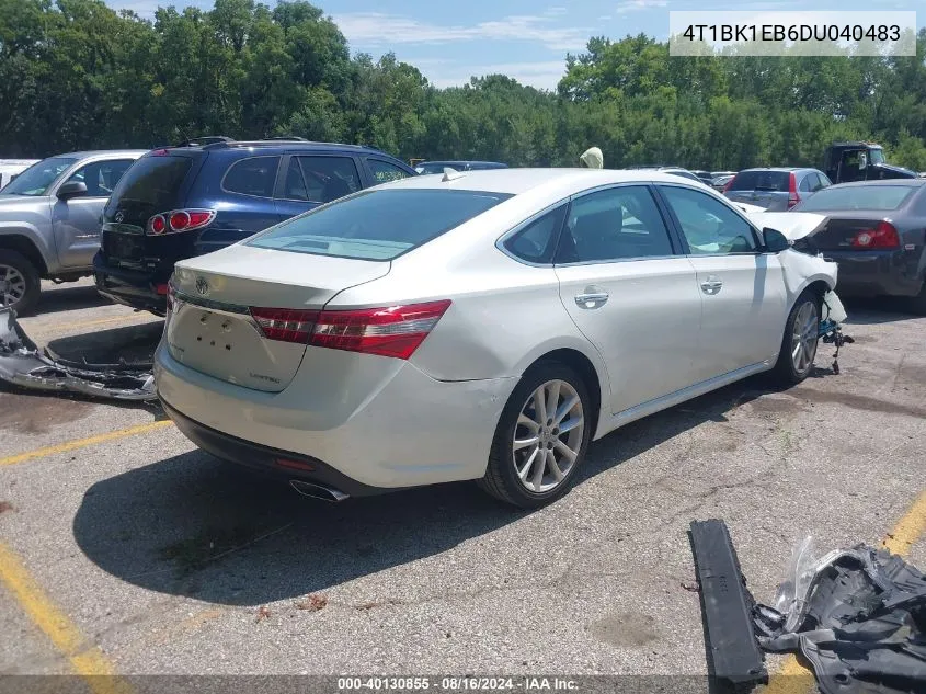 2013 Toyota Avalon Limited VIN: 4T1BK1EB6DU040483 Lot: 40130855