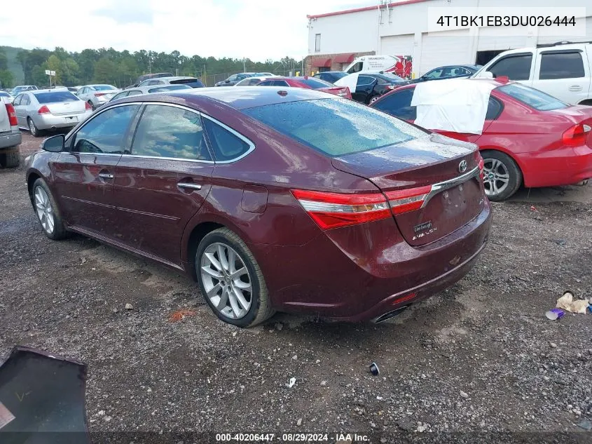 2013 Toyota Avalon Xle Touring VIN: 4T1BK1EB3DU026444 Lot: 40206447