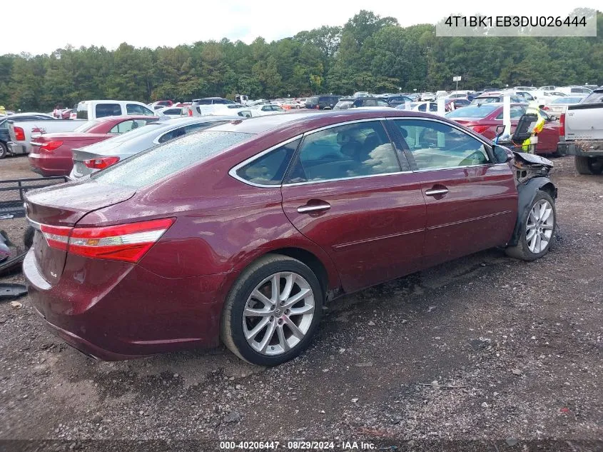 2013 Toyota Avalon Xle Touring VIN: 4T1BK1EB3DU026444 Lot: 40206447