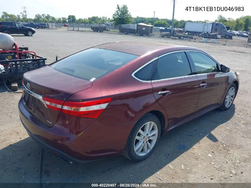 2013 Toyota Avalon Xle Premium VIN: 4T1BK1EB1DU046983 Lot: 40220487