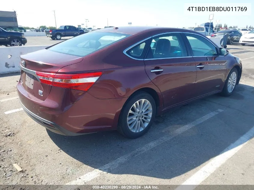 2013 Toyota Avalon Hybrid Xle Touring VIN: 4T1BD1EB8DU011769 Lot: 40230299