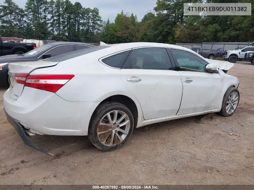 2013 Toyota Avalon Premium/Touring/Limited VIN: 4T1BK1EB9DU011382 Lot: 40267592