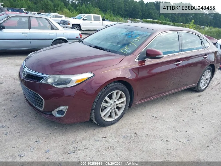 2013 Toyota Avalon Xle VIN: 4T1BK1EB8DU048455 Lot: 40289968