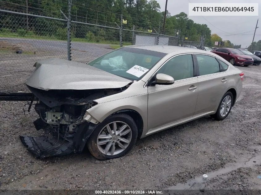 2013 Toyota Avalon Xle VIN: 4T1BK1EB6DU064945 Lot: 40292436