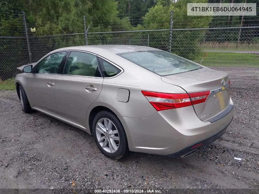 2013 Toyota Avalon Xle VIN: 4T1BK1EB6DU064945 Lot: 40292436