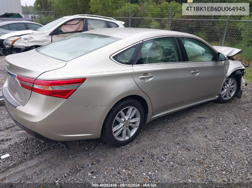 2013 Toyota Avalon Xle VIN: 4T1BK1EB6DU064945 Lot: 40292436