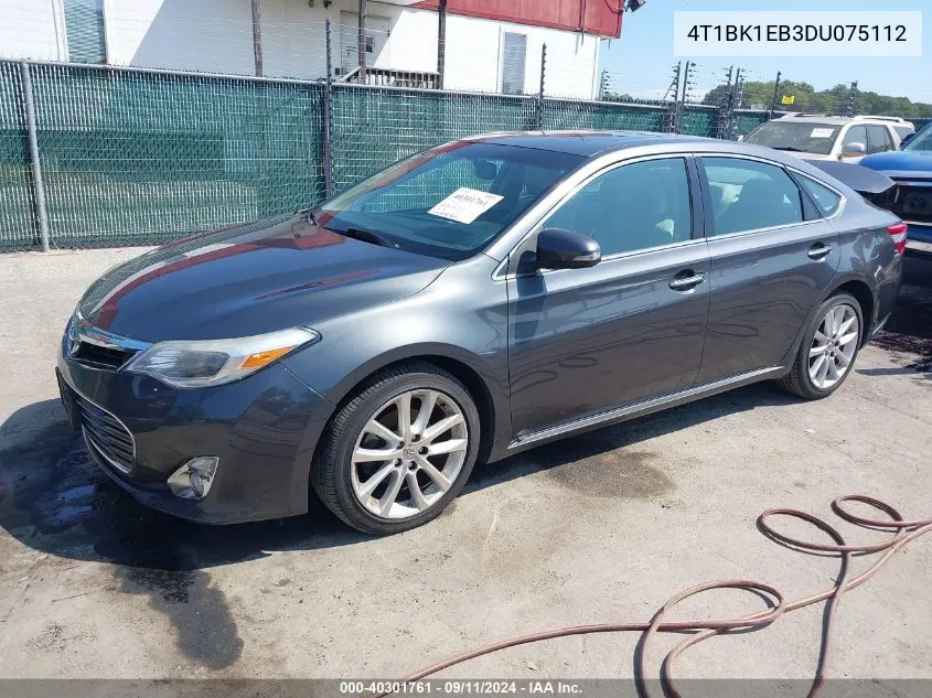 2013 Toyota Avalon Limited/Xle/Xle Premium/Xle Touring VIN: 4T1BK1EB3DU075112 Lot: 40301761