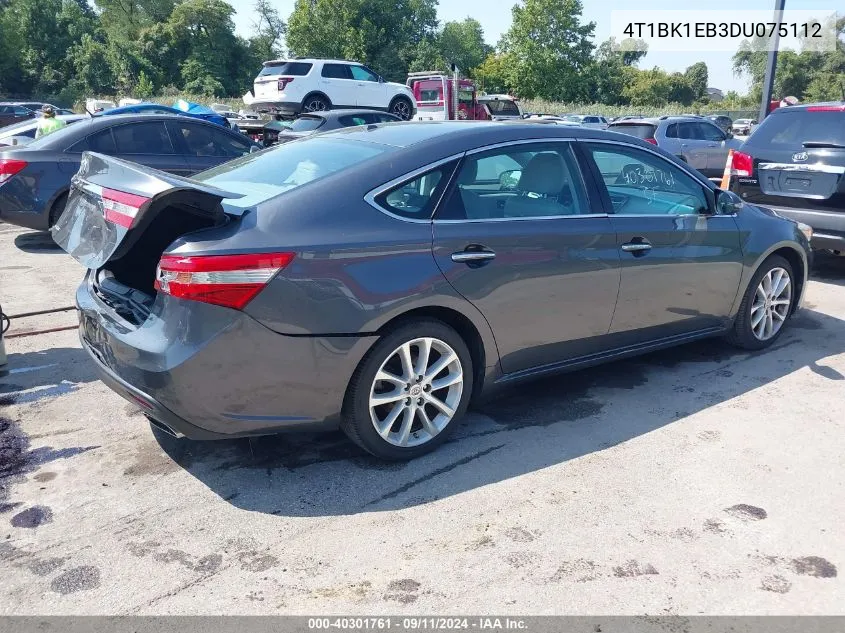 2013 Toyota Avalon Limited/Xle/Xle Premium/Xle Touring VIN: 4T1BK1EB3DU075112 Lot: 40301761