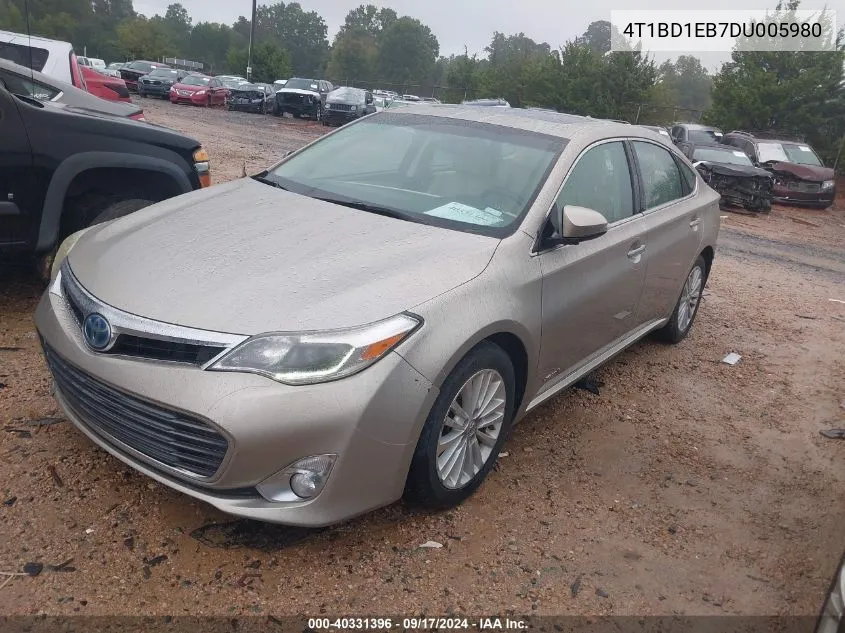 2013 Toyota Avalon Hybrid Limited VIN: 4T1BD1EB7DU005980 Lot: 40331396