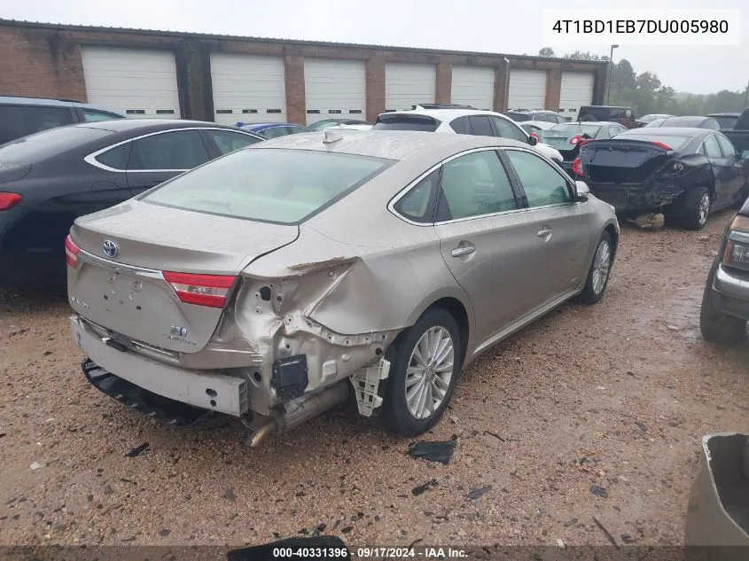 2013 Toyota Avalon Hybrid Limited VIN: 4T1BD1EB7DU005980 Lot: 40331396