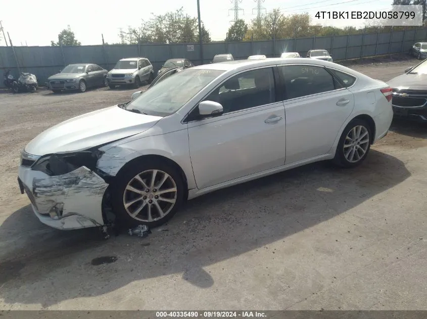 2013 Toyota Avalon Limited VIN: 4T1BK1EB2DU058799 Lot: 40335490