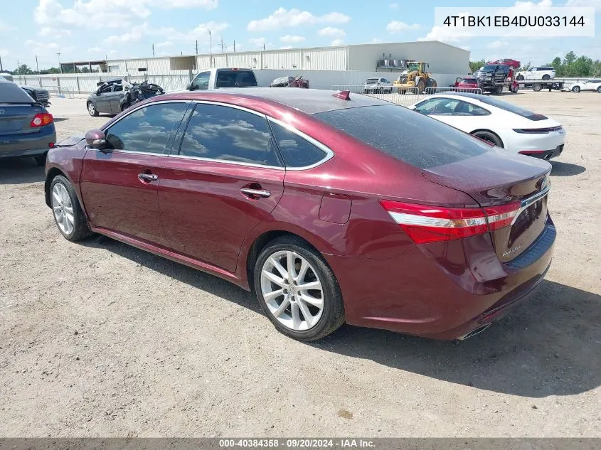 2013 Toyota Avalon Limited/Xle/Xle Premium/Xle Touring VIN: 4T1BK1EB4DU033144 Lot: 40384358