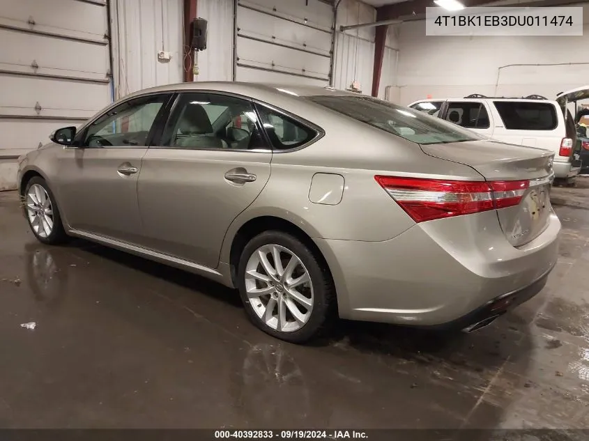 2013 Toyota Avalon Xle Touring VIN: 4T1BK1EB3DU011474 Lot: 40392833