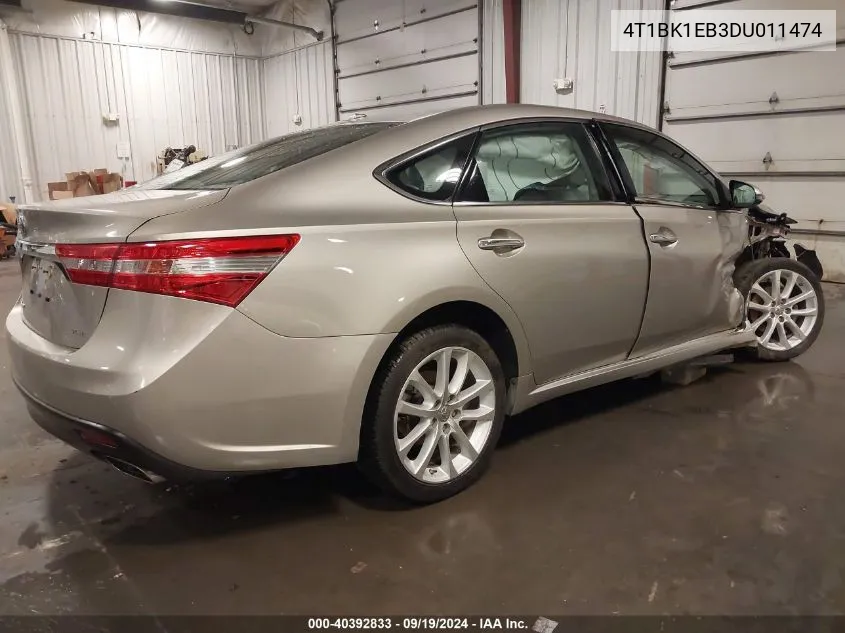 4T1BK1EB3DU011474 2013 Toyota Avalon Xle Touring