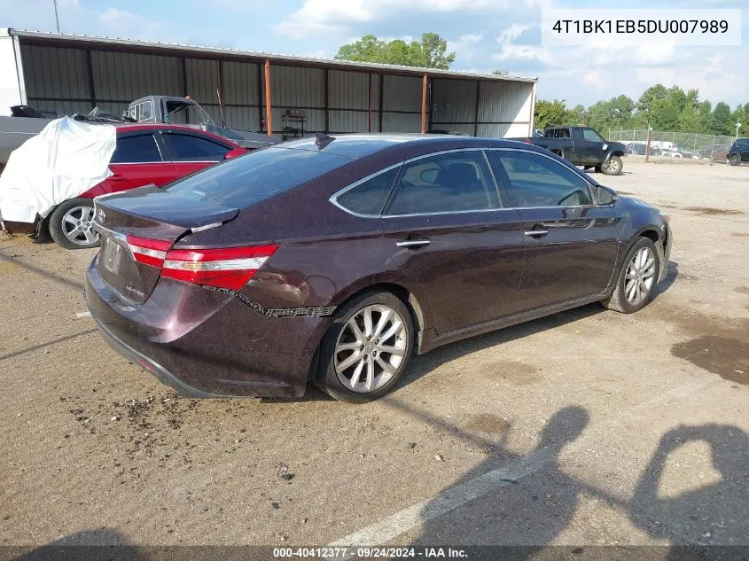 2013 Toyota Avalon Limited VIN: 4T1BK1EB5DU007989 Lot: 40412377