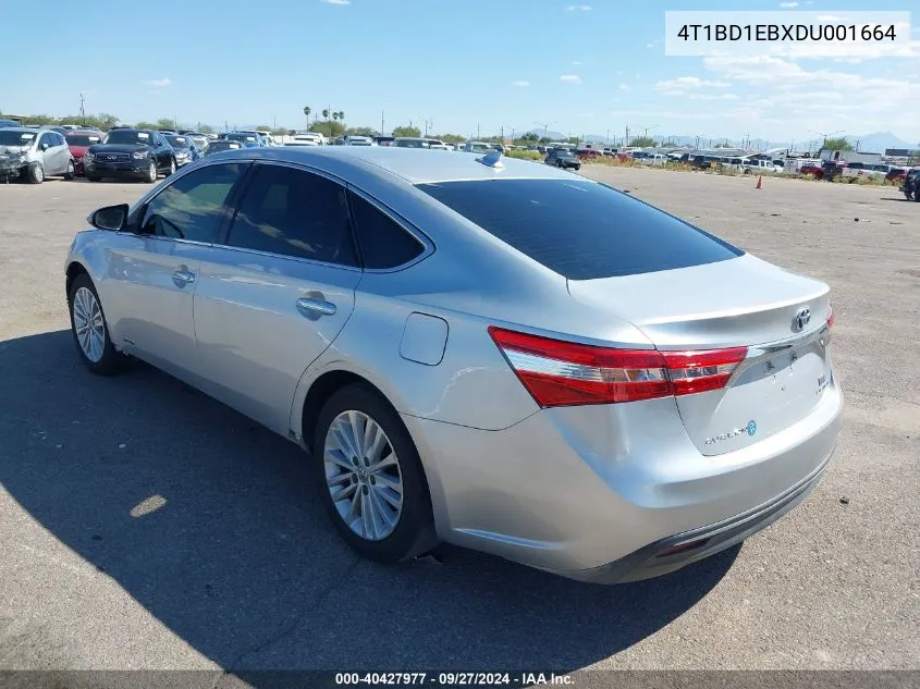 2013 Toyota Avalon Hybrid Limited VIN: 4T1BD1EBXDU001664 Lot: 40427977