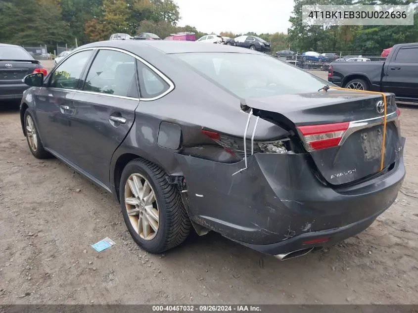 2013 Toyota Avalon Xle VIN: 4T1BK1EB3DU022636 Lot: 40457032