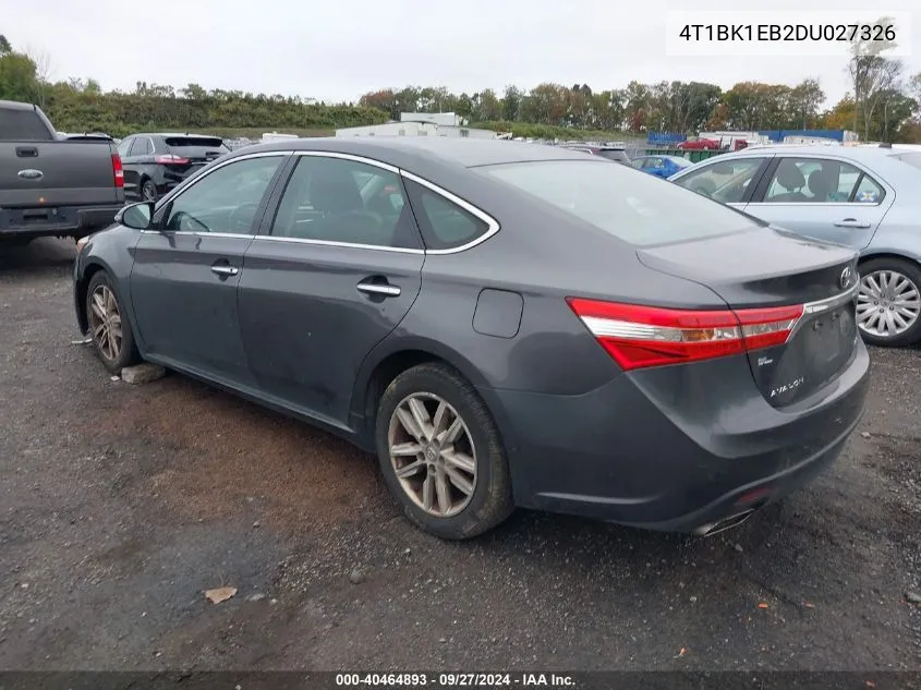 2013 Toyota Avalon Xle VIN: 4T1BK1EB2DU027326 Lot: 40464893