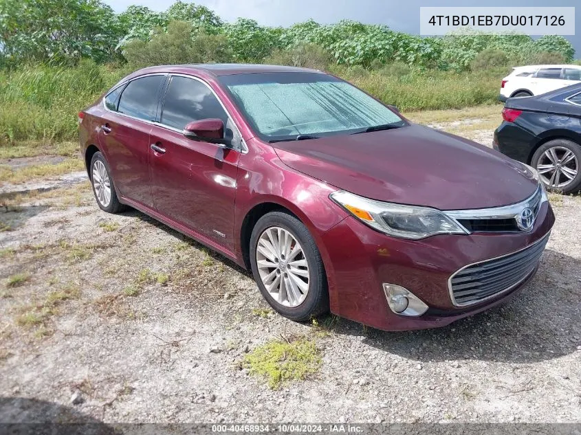 4T1BD1EB7DU017126 2013 Toyota Avalon Hybrid Limited