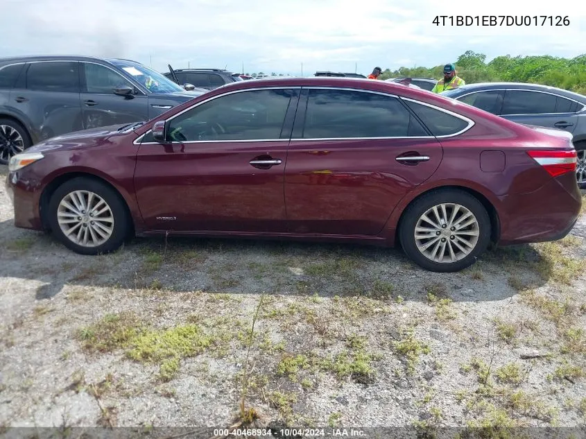 4T1BD1EB7DU017126 2013 Toyota Avalon Hybrid Limited