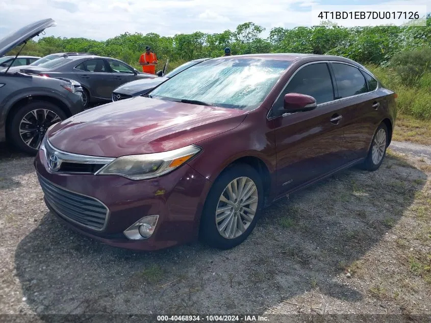 2013 Toyota Avalon Hybrid Limited VIN: 4T1BD1EB7DU017126 Lot: 40468934