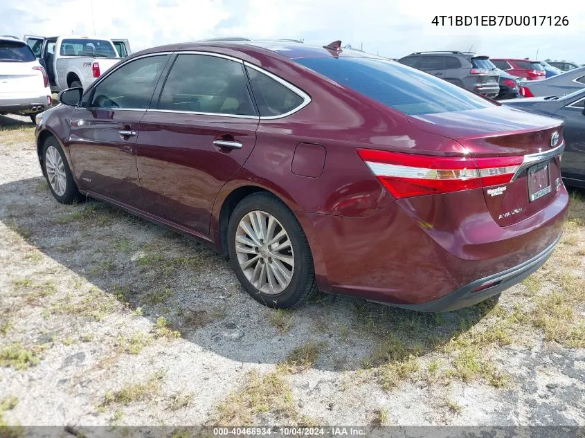 4T1BD1EB7DU017126 2013 Toyota Avalon Hybrid Limited