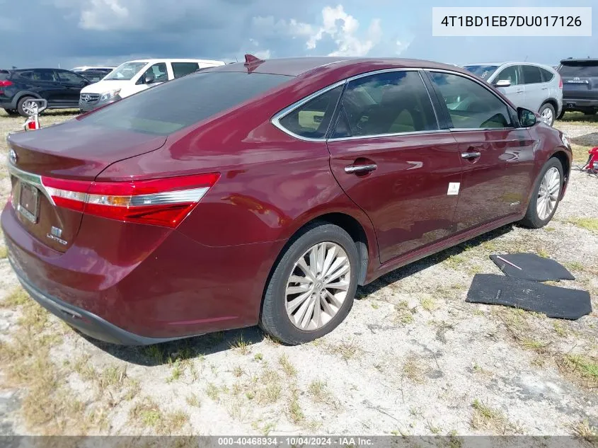 4T1BD1EB7DU017126 2013 Toyota Avalon Hybrid Limited