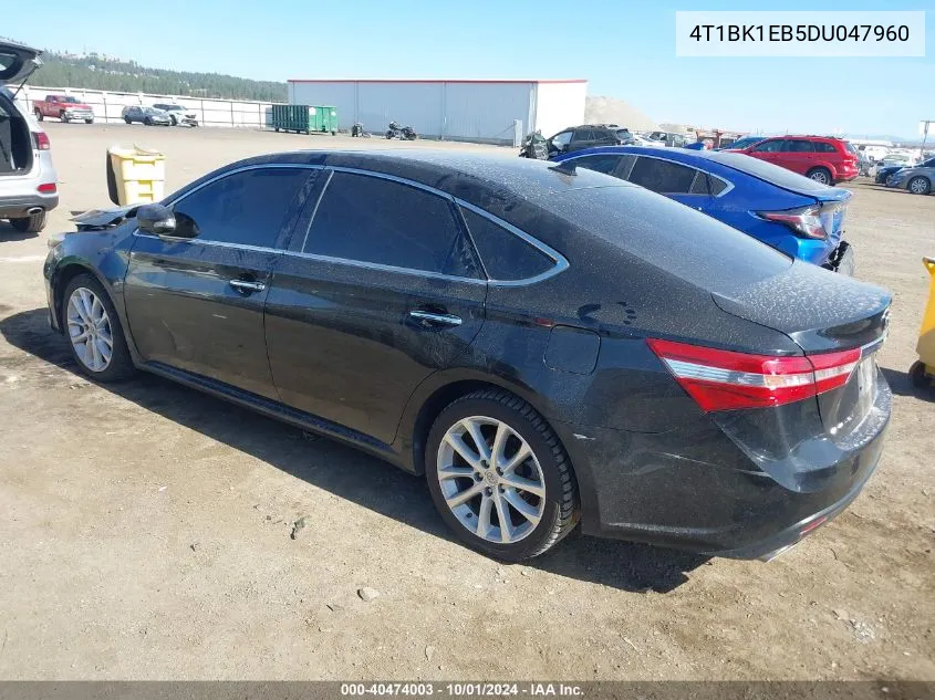 2013 Toyota Avalon Premium/Touring/Limited VIN: 4T1BK1EB5DU047960 Lot: 40474003