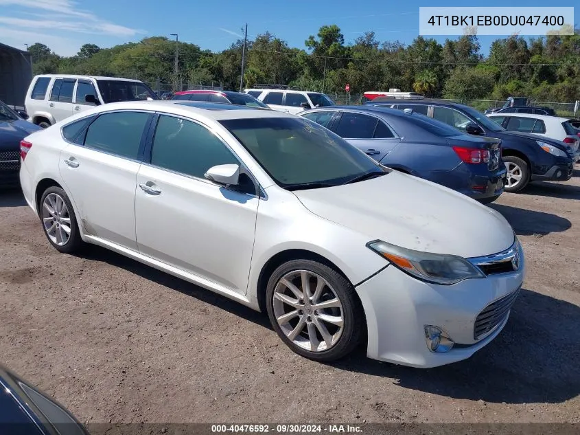 2013 Toyota Avalon Premium/Touring/Limited VIN: 4T1BK1EB0DU047400 Lot: 40476592