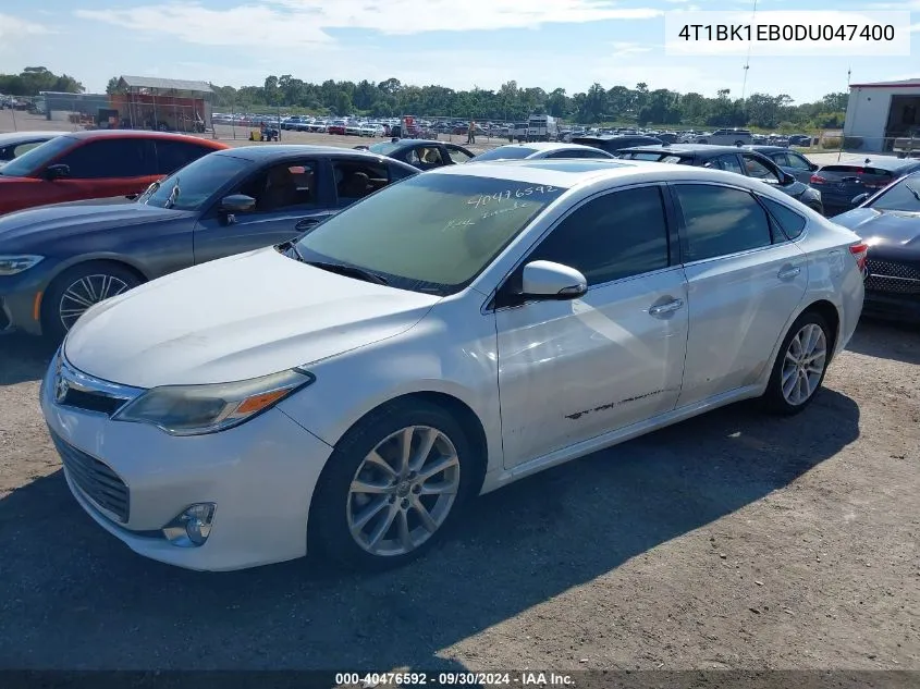 2013 Toyota Avalon Premium/Touring/Limited VIN: 4T1BK1EB0DU047400 Lot: 40476592