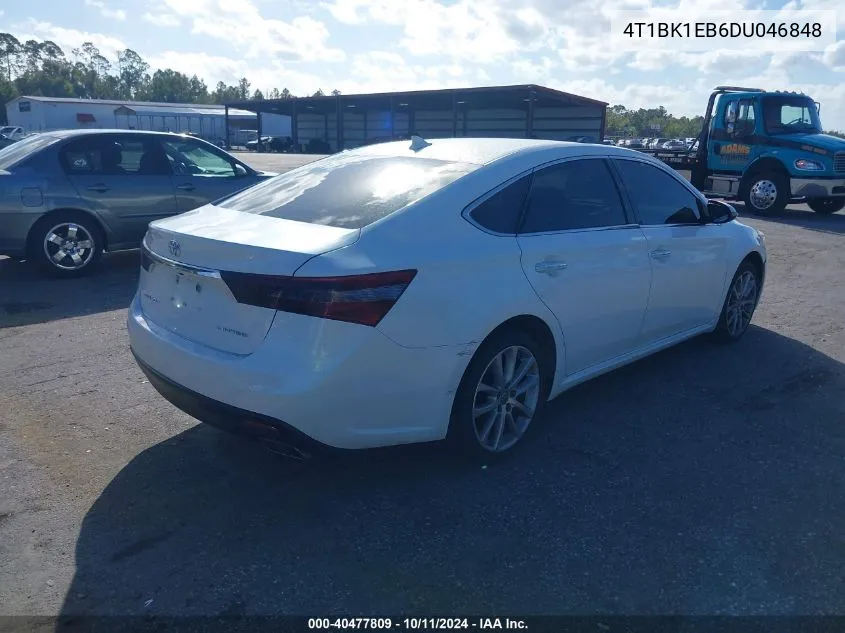 2013 Toyota Avalon Limited VIN: 4T1BK1EB6DU046848 Lot: 40477809