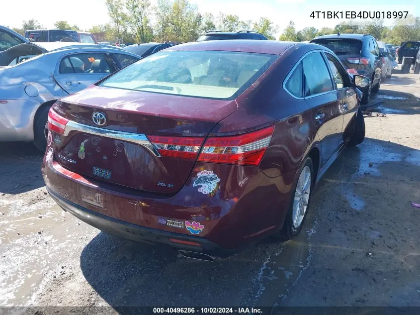 2013 Toyota Avalon Xle Premium VIN: 4T1BK1EB4DU018997 Lot: 40496286