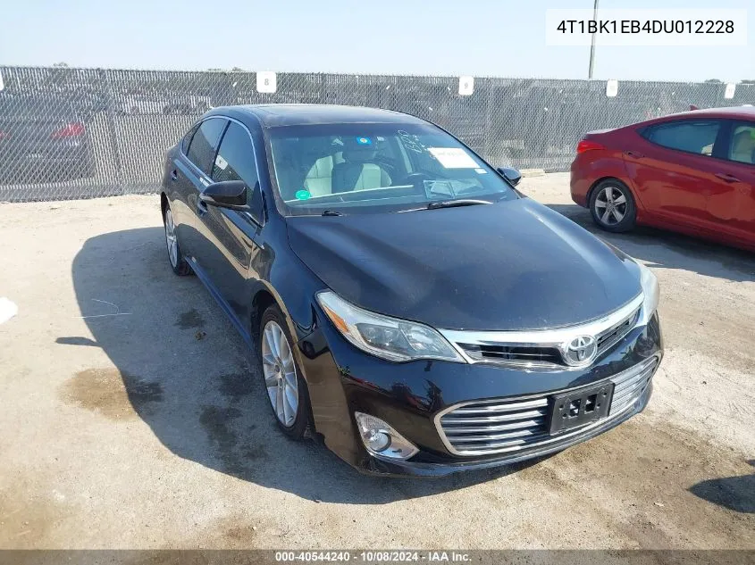 2013 Toyota Avalon Premium/Touring/Limited VIN: 4T1BK1EB4DU012228 Lot: 40544240