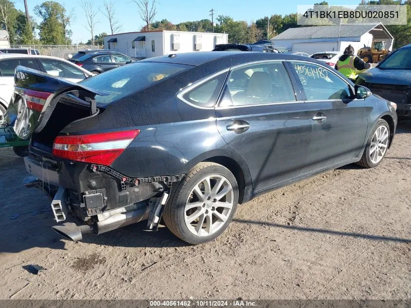 2013 Toyota Avalon Premium/Touring/Limited VIN: 4T1BK1EB8DU020851 Lot: 40561482