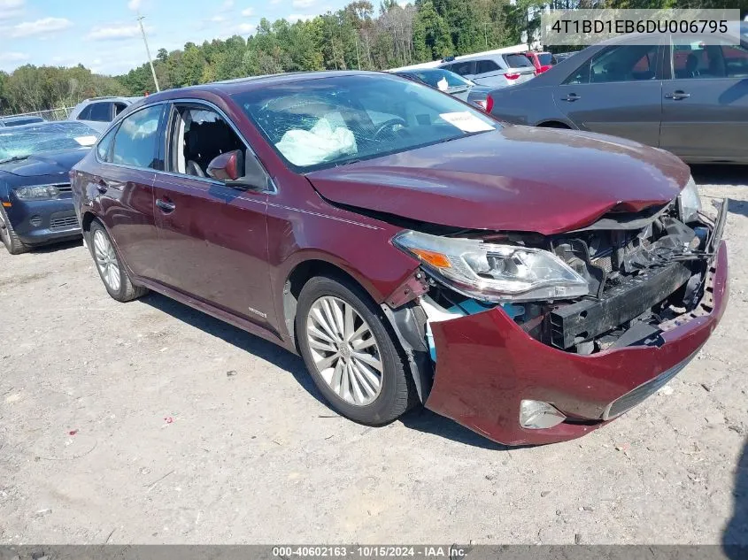 2013 Toyota Avalon Hybrid Limited VIN: 4T1BD1EB6DU006795 Lot: 40602163