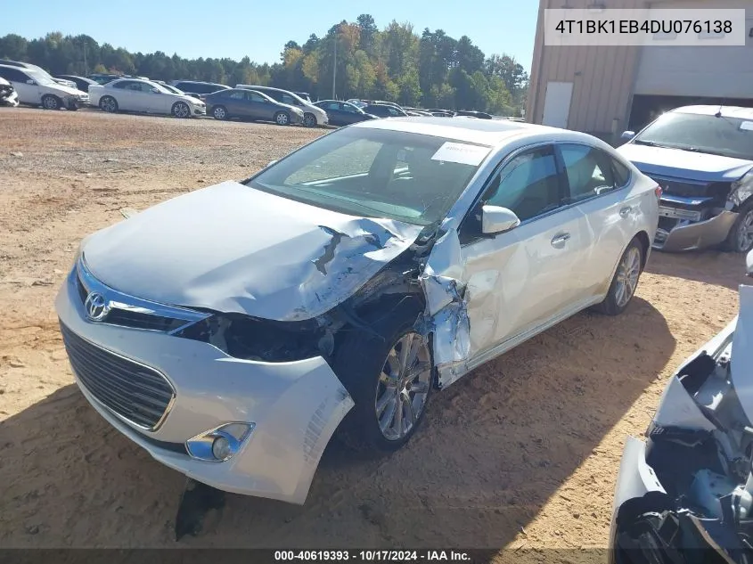 2013 Toyota Avalon Xle Touring VIN: 4T1BK1EB4DU076138 Lot: 40619393