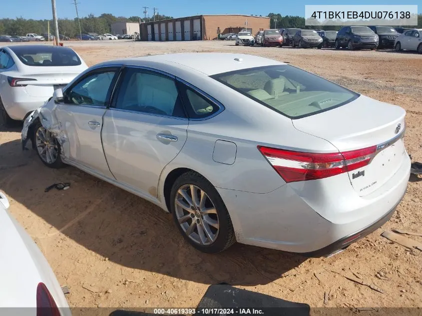 2013 Toyota Avalon Xle Touring VIN: 4T1BK1EB4DU076138 Lot: 40619393