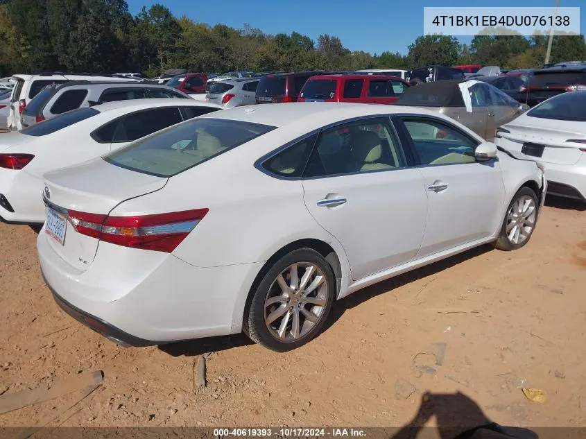 2013 Toyota Avalon Xle Touring VIN: 4T1BK1EB4DU076138 Lot: 40619393