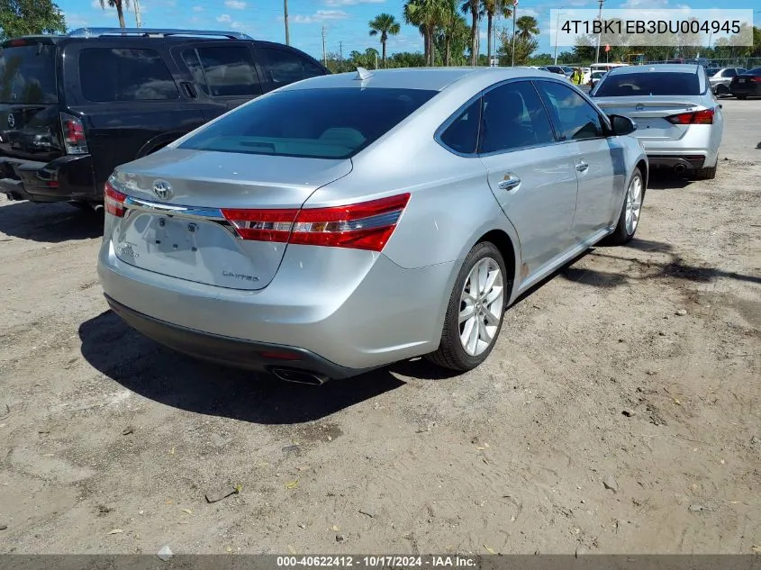 2013 Toyota Avalon Limited VIN: 4T1BK1EB3DU004945 Lot: 40622412