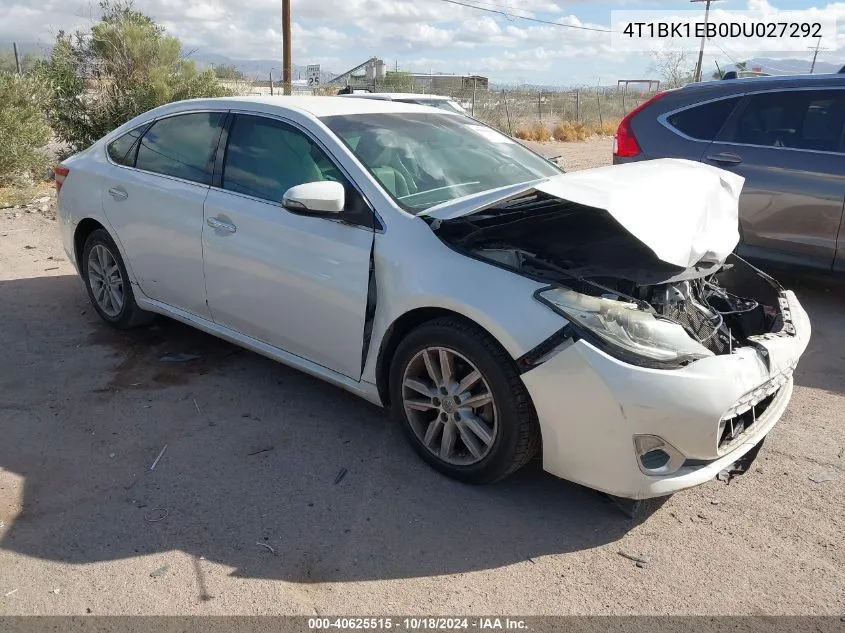 2013 Toyota Avalon Xle VIN: 4T1BK1EB0DU027292 Lot: 40625515