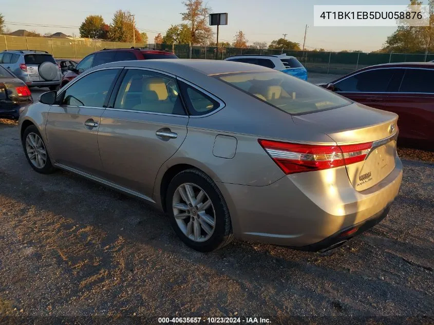 2013 Toyota Avalon Xle Premium VIN: 4T1BK1EB5DU058876 Lot: 40635657