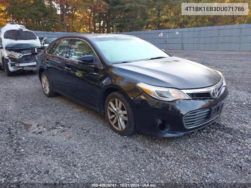 2013 Toyota Avalon Xle VIN: 4T1BK1EB3DU071786 Lot: 40635741