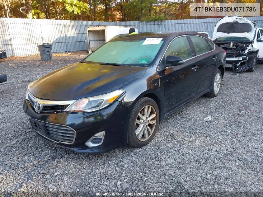 2013 Toyota Avalon Xle VIN: 4T1BK1EB3DU071786 Lot: 40635741