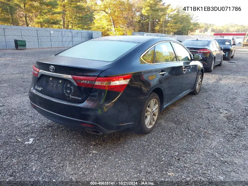 2013 Toyota Avalon Xle VIN: 4T1BK1EB3DU071786 Lot: 40635741