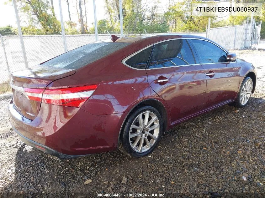 2013 Toyota Avalon Limited VIN: 4T1BK1EB9DU060937 Lot: 40664491